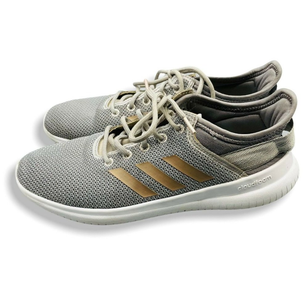 Adidas Cloudfoam QT Flex Running Shoes Grey Low Cut Sneaker Women 9.5 DA9835